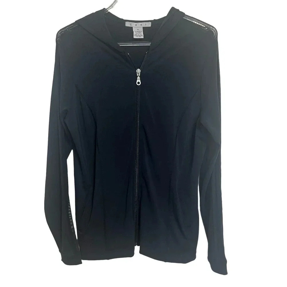 CAbi Navy Blue Full Zip Hoodie Activewear Jacket Sweatshirt Medium